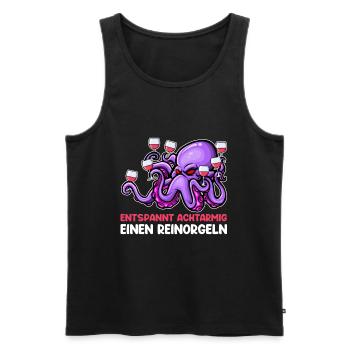 Achtarmig einen reinorgeln Bier - Männer Premium Bio Tank Top - Schwarz - Vorne - Michal (187cm)