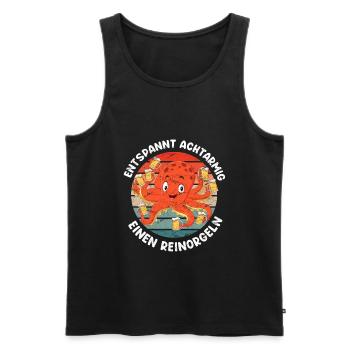 Entspannt achtarmig einen reinorgeln Biertrinker - Männer Premium Bio Tank Top - Schwarz - Vorne - Michal (187cm)