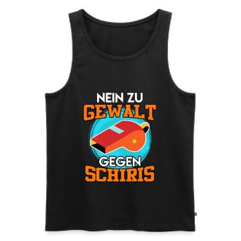 Nein zu Gewalt gegen Schiris Schiedsrichter - Männer Premium Bio Tank Top - Schwarz - Vorne - Michal (187cm)