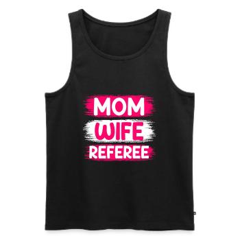 Maman Femme Arbitre Maman Femme Arbitre - Débardeur bio Premium Homme - noir - Devant - AI Model Male 178 light (178cm)
