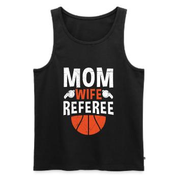 Maman Femme Arbitre Arbitre Dames - Débardeur bio Premium Homme - noir - Devant - AI Model Male 178 light (178cm)