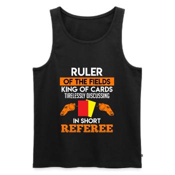 Shiri Ruler of the Playing Field King - Men's Premium Organic Tank Top - black - Front - AI Model Male 178 light (178cm)