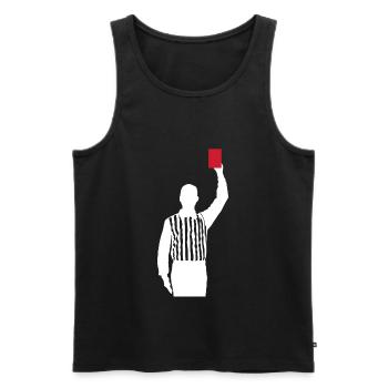 Carton rouge de l’arbitre Shiri faute - Débardeur bio Premium Homme - noir - Devant - AI Model Male 178 light (178cm)