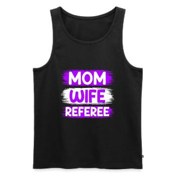 Maman Épouse Arbitre Mère Femme Arbitre - Débardeur bio Premium Homme - noir - Devant - AI Model Male 178 light (178cm)