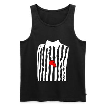 Referee Outfit - Men's Premium Organic Tank Top - black - Front - AI Model Male 178 light (178cm)