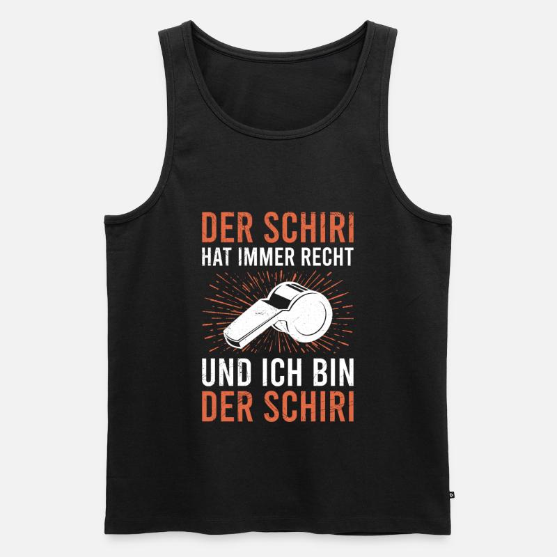 Schiedsrichter hat immer Recht - Männer Premium Bio Tank Top - Schwarz