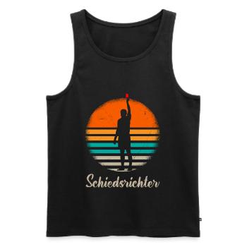 Vintage Schiedsrichter rote Karte Schiri - Männer Premium Bio Tank Top - Schwarz - Vorne - Michal (187cm)