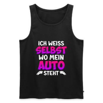 Ich weiß selbst wo mein Auto steht Schiri - Männer Premium Bio Tank Top - Schwarz - Vorne - Michal (187cm)