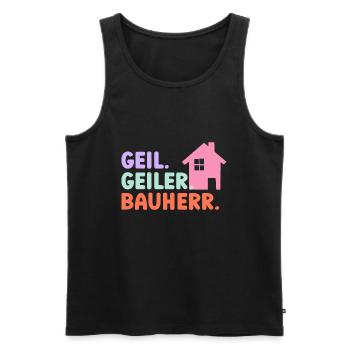Geil Geiler Bauherr - Männer Premium Bio Tank Top - Schwarz - Vorne - AI Model Male 178 light (178cm)