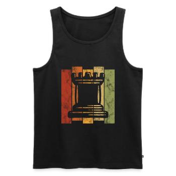Retro Schachfigur Schachspieler Schachmatt Schach - Männer Premium Bio Tank Top - Schwarz - Vorne - Michal (187cm)