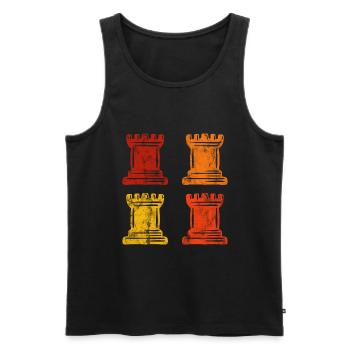 Retro Schach Schachspieler Schachmatt Schachfigur - Männer Premium Bio Tank Top - Schwarz - Vorne - Michal (187cm)