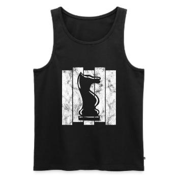 Retro Chess Chess Player Checkmate Chess Piece - Men's Premium Organic Tank Top - black - Front - Michal (187cm)
