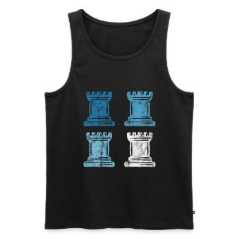 Retro Schach Schachspieler Schachmatt Schachfigur - Männer Premium Bio Tank Top - Schwarz - Vorne - Michal (187cm)