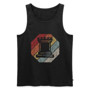 Retro Chess Chess Player Checkmate Chess Piece - Men's Premium Organic Tank Top - black - Front - Michal (187cm)