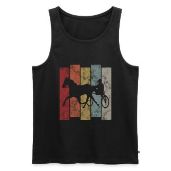 Trabrennen Pferd Pferde Trabrennsport Pferderennen - Männer Premium Bio Tank Top - Schwarz - Vorne - AI Model Male 178 light (178cm)