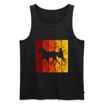 Trabrennen Pferd Pferde Trabrennsport Pferderennen - Männer Premium Bio Tank Top - Schwarz - Vorne - AI Model Male 178 light (178cm)