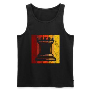 Retro Schach Schachspieler Schachmatt Schachfigur - Männer Premium Bio Tank Top - Schwarz - Vorne - Michal (187cm)