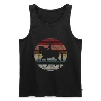 Dressage Équitation Dressage Cavalier Équitation Cheval - Débardeur bio Premium Homme - noir - Devant - Michal (187cm)