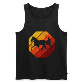 Trabrennen Pferd Pferde Trabrennsport Pferderennen - Männer Premium Bio Tank Top - Schwarz - Vorne - AI Model Male 178 light (178cm)