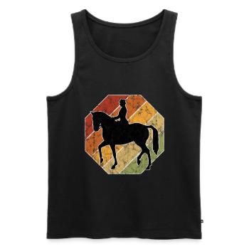 Dressage Équitation Cavaliers de dressage Équitation Équitation - Débardeur bio Premium Homme - noir - Devant - Michal (187cm)
