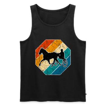 Trotteur trotter dans un style rétro ou vintage - Débardeur bio Premium Homme - noir - Devant - AI Model Male 178 light (178cm)