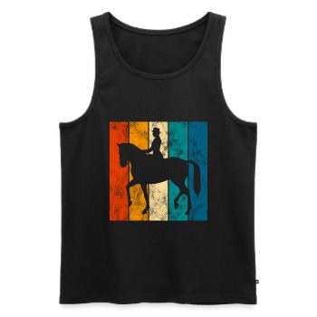 Dressur Dressurreiten Dressurreiter Reiten Pferd - Männer Premium Bio Tank Top - Schwarz - Vorne - Michal (187cm)