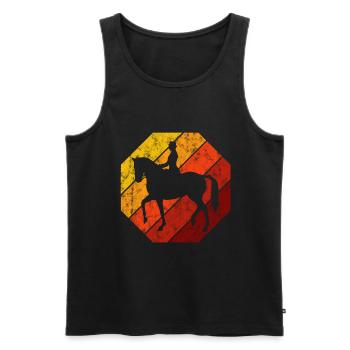 Dressage Cavalier de dressage Cheval d’équitation - Débardeur bio Premium Homme - noir - Devant - Michal (187cm)