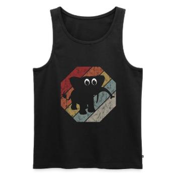 Eléphant éléphant pour enfants - Débardeur bio Premium Homme - noir - Devant - Michal (187cm)