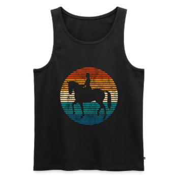 Dressage Cavalier de dressage Cheval d’équitation - Débardeur bio Premium Homme - noir - Devant - Michal (187cm)