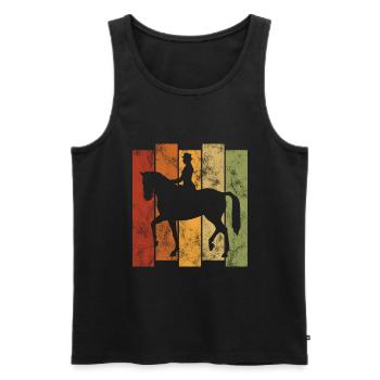 Dressage Cavalier de dressage Cheval d’équitation - Débardeur bio Premium Homme - noir - Devant - Michal (187cm)
