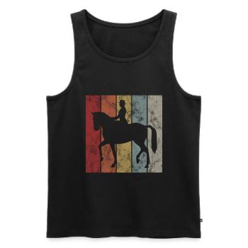 Dressage Dressage Dressage Dressage Cavalier Équitation - Débardeur bio Premium Homme - noir - Devant - AI Model Male 178 light (178cm)