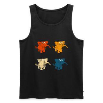 Eléphant éléphant pour enfants - Débardeur bio Premium Homme - noir - Devant - Michal (187cm)