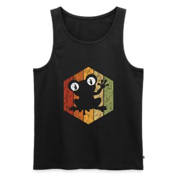 Frosch Frösche Geschenk für Kinder Lustig Witzig - Männer Premium Bio Tank Top - Schwarz - Vorne - Michal (187cm)