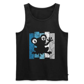Frosch Frösche Geschenk für Kinder Lustig Witzig - Männer Premium Bio Tank Top - Schwarz - Vorne - Michal (187cm)