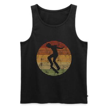 Skateur Skateboard Skateur Skater Skate - Débardeur bio Premium Homme - noir - Devant - AI Model Male 178 light (178cm)