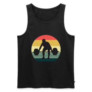 Bodybuilding Bodybuilder GYM Fitnessstudio Retro - Männer Premium Bio Tank Top - Schwarz - Vorne - Michal (187cm)