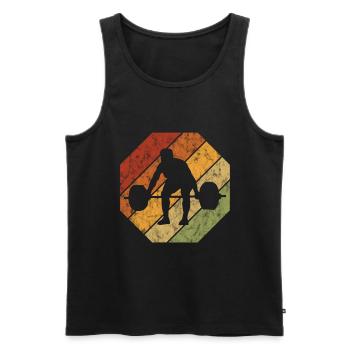 Bodybuilding Bodybuilder GYM Fitnessstudio Retro - Männer Premium Bio Tank Top - Schwarz - Vorne - Michal (187cm)