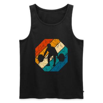 Bodybuilding Bodybuilder GYM Fitnessstudio Retro - Männer Premium Bio Tank Top - Schwarz - Vorne - Michal (187cm)