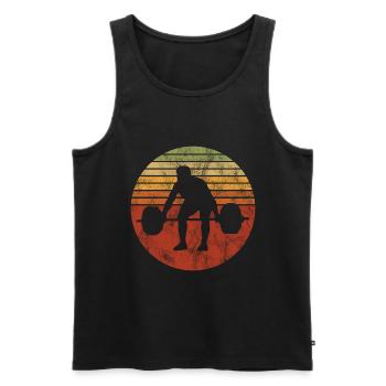 Bodybuilding Bodybuilder GYM Fitnessstudio Retro - Männer Premium Bio Tank Top - Schwarz - Vorne - Michal (187cm)