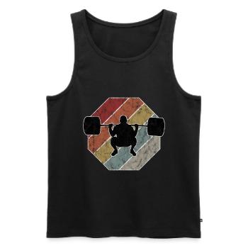 Bodybuilding Bodybuilder GYM Fitnessstudio Retro - Men's Premium Organic Tank Top - black - Front - AI Model Male 178 light (178cm)