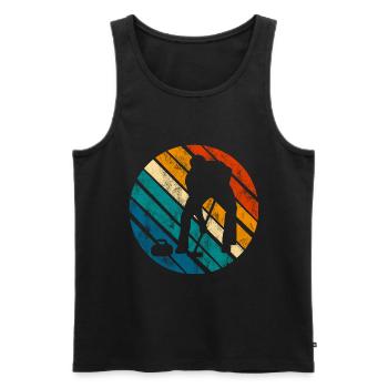 Eis Curling Curler Eisstockschießen Retro Geschenk - Männer Premium Bio Tank Top - Schwarz - Vorne - Michal (187cm)