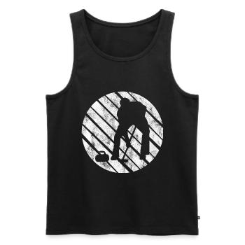 Ice Curling Curler Curling Retro Gift - Men's Premium Organic Tank Top - black - Front - Michal (187cm)