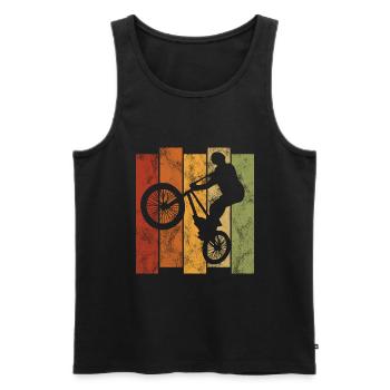 BMX Bike Bike Retro Gift Bicycle Motocross - Men's Premium Organic Tank Top - black - Front - Michal (187cm)
