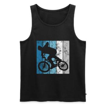 BMX Bike Bike Retro Gift Bicycle Motocross - Men's Premium Organic Tank Top - black - Front - Michal (187cm)