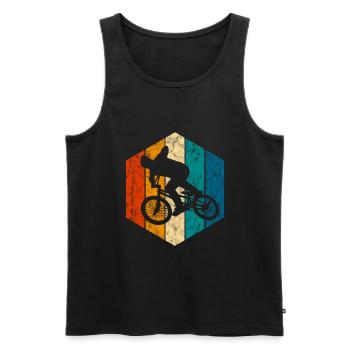BMX Bike Bike Retro Gift Bicycle Motocross - Men's Premium Organic Tank Top - black - Front - Michal (187cm)