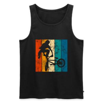 BMX Bike Bike Retro Gift Bicycle Motocross - Men's Premium Organic Tank Top - black - Front - Michal (187cm)
