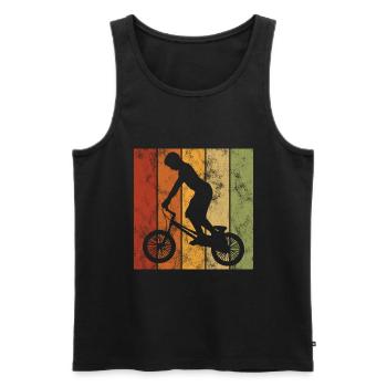 BMX Bike Bike Retro Gift Bicycle Motocross - Men's Premium Organic Tank Top - black - Front - Michal (187cm)