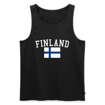 Drapeau national finlandais - Débardeur bio Premium Homme - noir - Devant - AI Model Male 178 light (178cm)