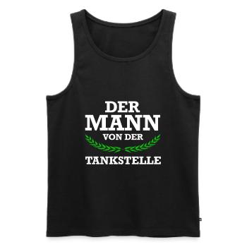 Tankstelle Shop Zapfsäule Tankwart Geschenk - Männer Premium Bio Tank Top - Schwarz - Vorne - Michal (187cm)