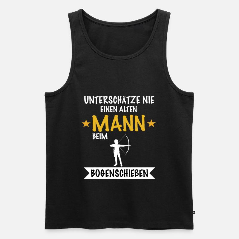 Bogenschießen Bogenschütze Bogen Geschenk - Männer Premium Bio Tank Top - Schwarz
